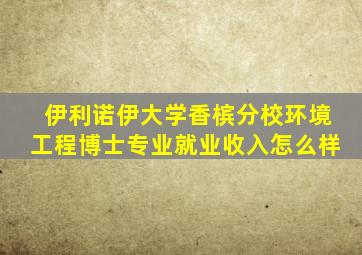 伊利诺伊大学香槟分校环境工程博士专业就业收入怎么样