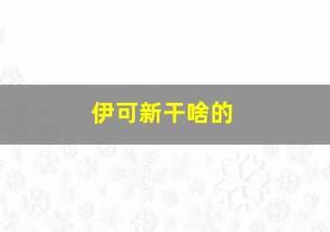 伊可新干啥的