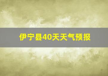 伊宁县40天天气预报