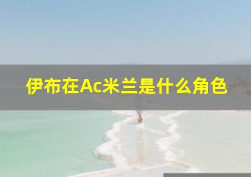 伊布在Ac米兰是什么角色