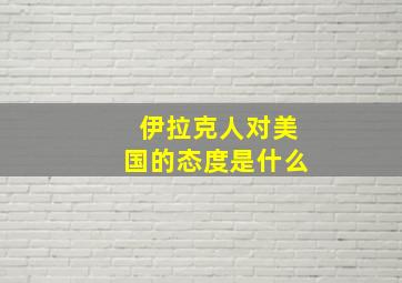 伊拉克人对美国的态度是什么