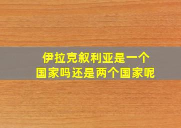 伊拉克叙利亚是一个国家吗还是两个国家呢