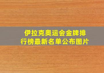 伊拉克奥运会金牌排行榜最新名单公布图片