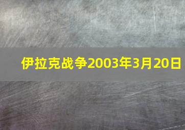 伊拉克战争2003年3月20日