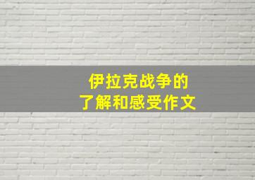 伊拉克战争的了解和感受作文