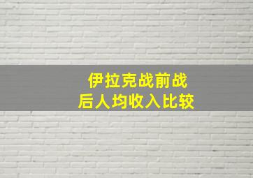 伊拉克战前战后人均收入比较