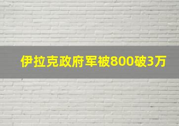 伊拉克政府军被800破3万