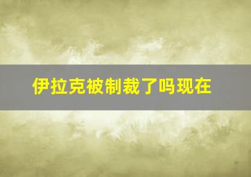 伊拉克被制裁了吗现在