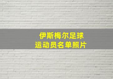 伊斯梅尔足球运动员名单照片