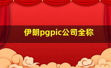 伊朗pgpic公司全称