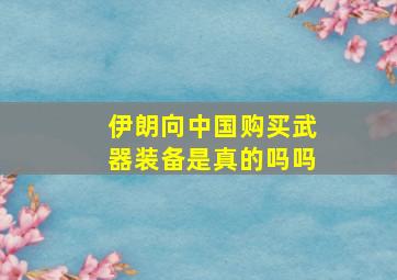 伊朗向中国购买武器装备是真的吗吗