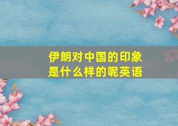 伊朗对中国的印象是什么样的呢英语