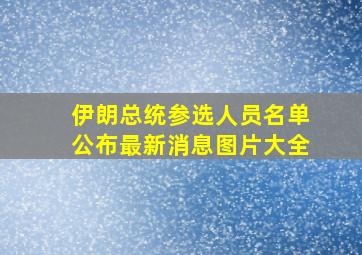 伊朗总统参选人员名单公布最新消息图片大全