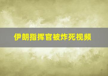 伊朗指挥官被炸死视频