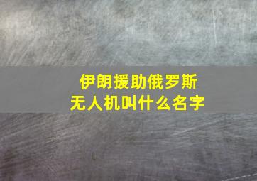 伊朗援助俄罗斯无人机叫什么名字