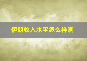 伊朗收入水平怎么样啊