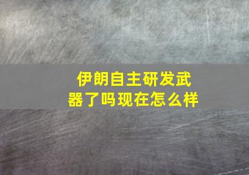 伊朗自主研发武器了吗现在怎么样