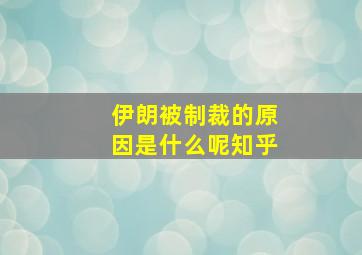 伊朗被制裁的原因是什么呢知乎