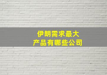 伊朗需求最大产品有哪些公司