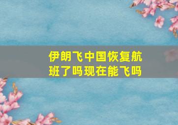 伊朗飞中国恢复航班了吗现在能飞吗