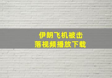 伊朗飞机被击落视频播放下载