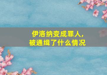 伊洛纳变成罪人,被通缉了什么情况