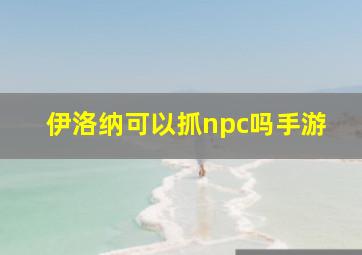 伊洛纳可以抓npc吗手游