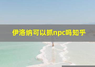 伊洛纳可以抓npc吗知乎