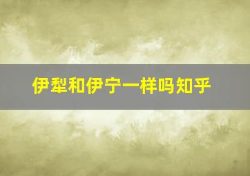 伊犁和伊宁一样吗知乎