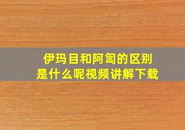 伊玛目和阿訇的区别是什么呢视频讲解下载