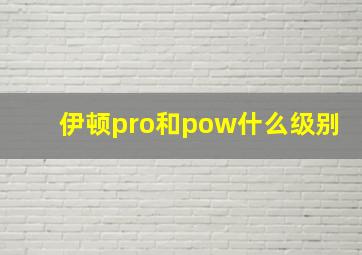 伊顿pro和pow什么级别