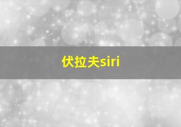 伏拉夫siri