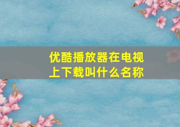 优酷播放器在电视上下载叫什么名称