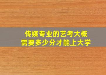 传媒专业的艺考大概需要多少分才能上大学