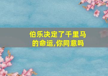 伯乐决定了千里马的命运,你同意吗