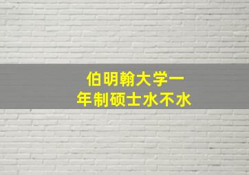 伯明翰大学一年制硕士水不水