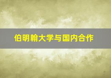 伯明翰大学与国内合作