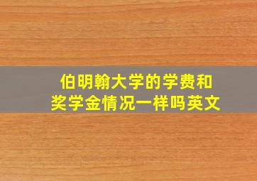 伯明翰大学的学费和奖学金情况一样吗英文