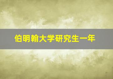 伯明翰大学研究生一年