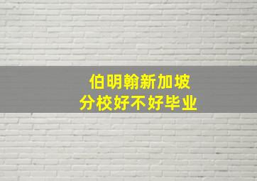 伯明翰新加坡分校好不好毕业