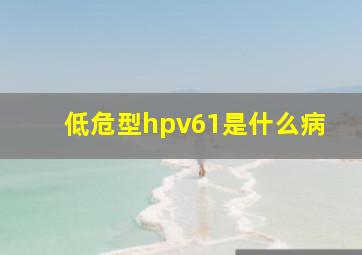 低危型hpv61是什么病