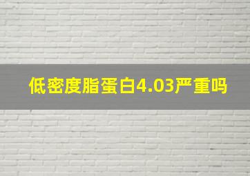 低密度脂蛋白4.03严重吗