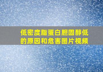 低密度脂蛋白胆固醇低的原因和危害图片视频