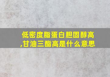 低密度脂蛋白胆固醇高,甘油三酯高是什么意思