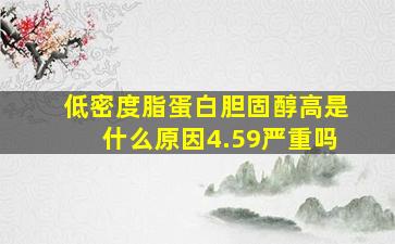 低密度脂蛋白胆固醇高是什么原因4.59严重吗