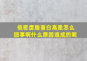 低密度脂蛋白高是怎么回事啊什么原因造成的呢