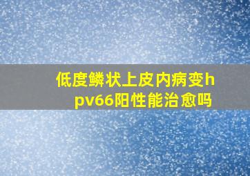 低度鳞状上皮内病变hpv66阳性能治愈吗