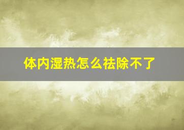 体内湿热怎么祛除不了