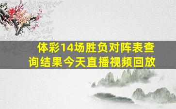 体彩14场胜负对阵表查询结果今天直播视频回放