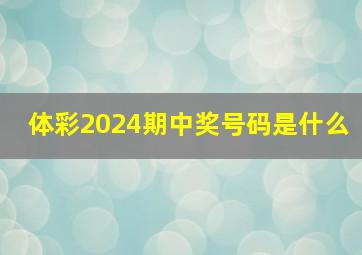 体彩2024期中奖号码是什么